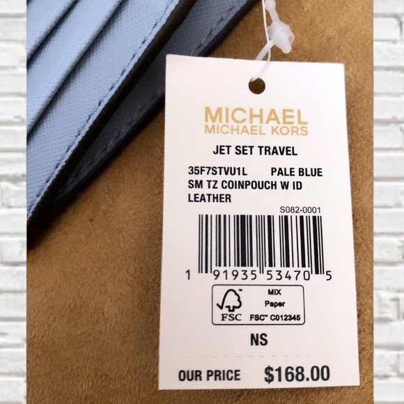 🎉HP🎉MICHAEL KORS • Serena Leather Studded Shoulder Bag & Coinpurse • Pale Blue - Picture 9 of 10